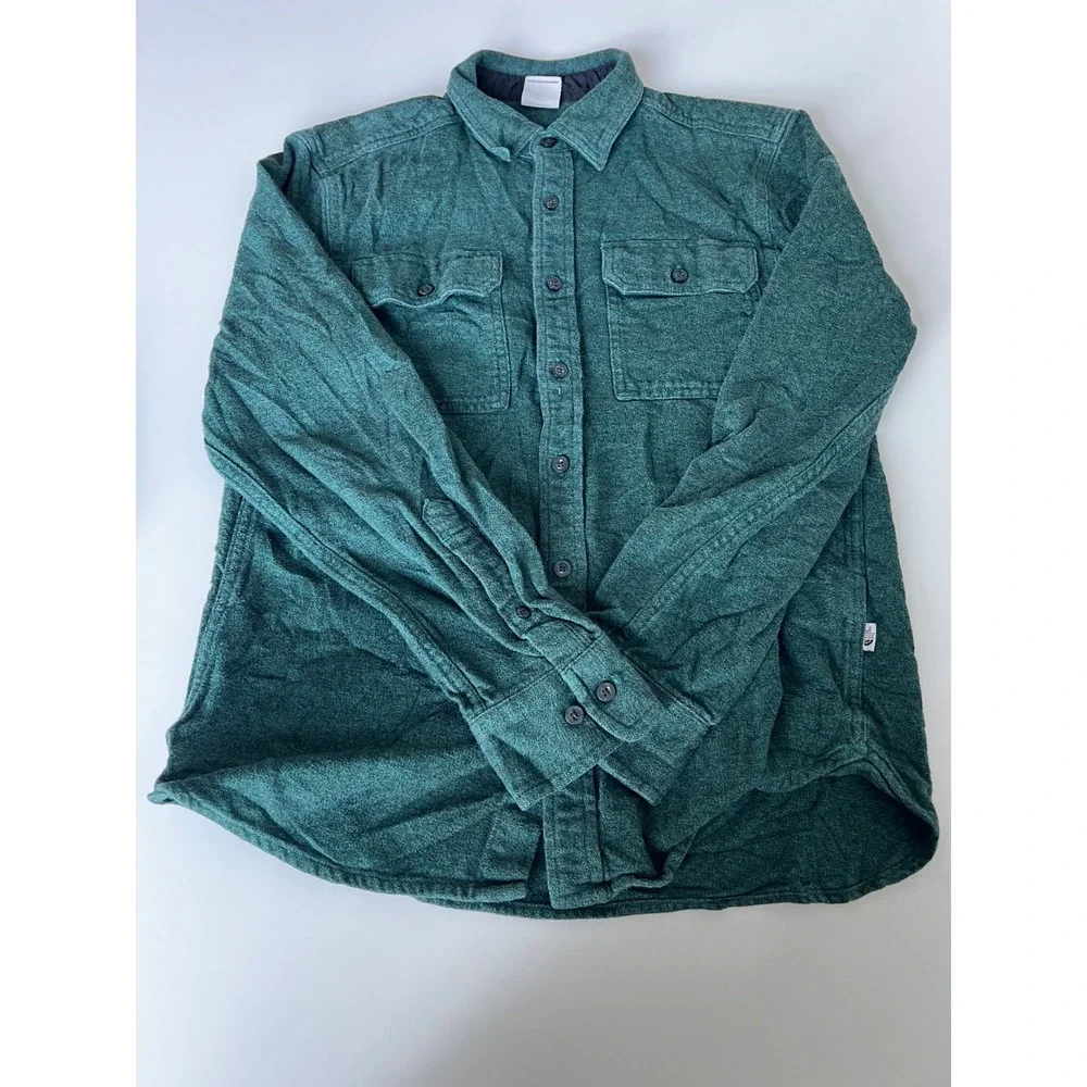 The North Face Mens Flannel‎ Shirt Button Up Long Sleeve Green Small